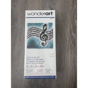 Wonderart Latch Hook Kit 12"X12"-Treble Clef